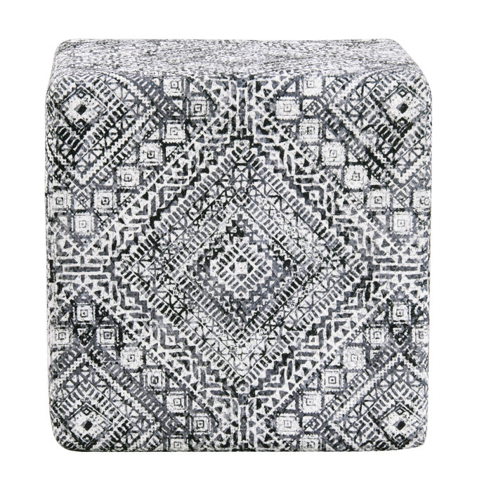 HomePop Cube Ottoman - Velvet Tribal Pattern