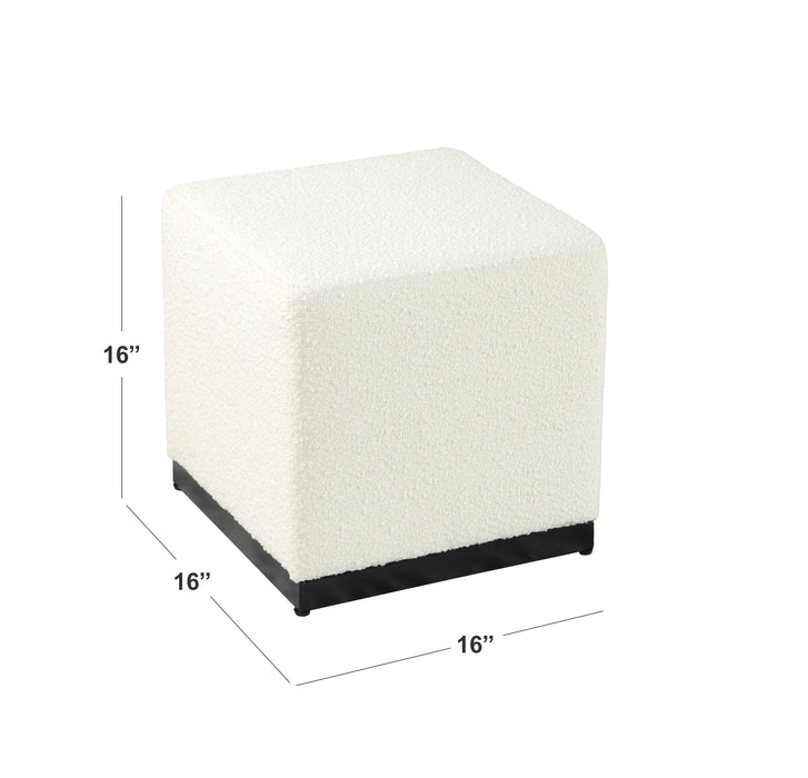 HomePop Cube Ottoman - Cream Boucle