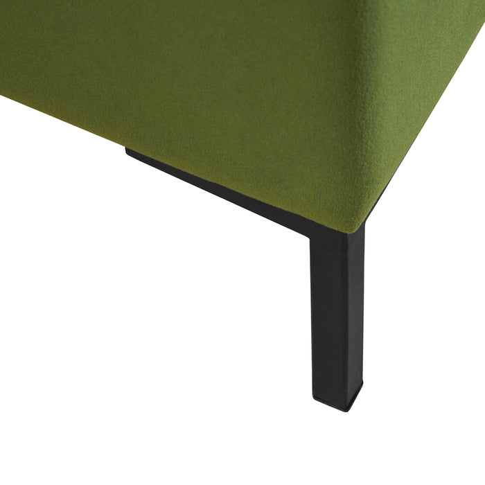 HomePop Medium Storage Bench with Metal Leg - Green Velvet