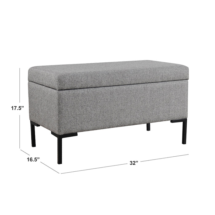 HomePop Medium Storage Bench with Metal Legs - Gray Woven