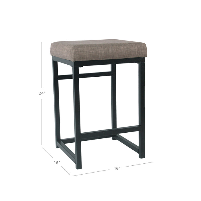 24" Open Back Metal Counter Stool - Brown Woven