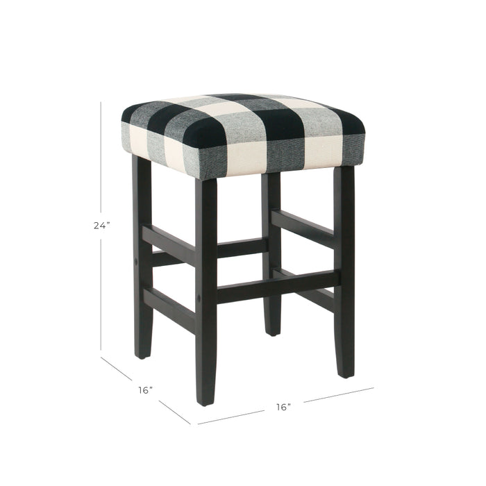Square Counter Stool Black Plaid — HomePop Furniture