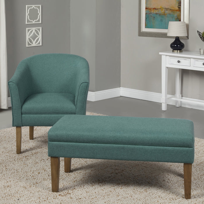Decorative Storage Bench - Textured Teal Woven
