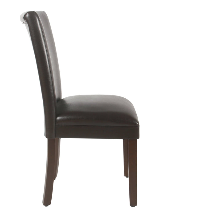 Parsons Deluxe Dining Chair - Brown Faux Leather - Set of 2