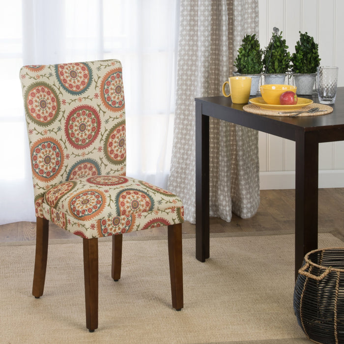 Parsons Deluxe Dining Chair -  Woven Suzani  Medallion - Set of 2