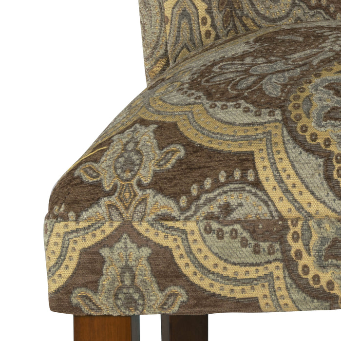 Parsons Deluxe Dining Chair-  Blue and Brown Paisley - Set of 2